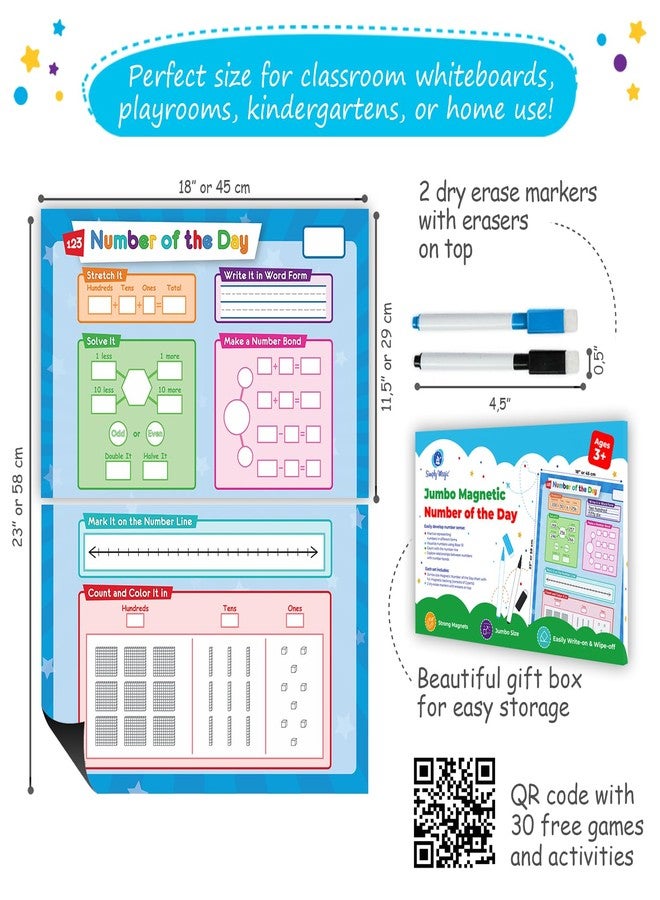 Simply magic Jumbo Magnetic Number of The Day - Giant Numbers of The Day Chart, Magnet Number Line, Place Value Chart for Whiteboard, Elementary Numberline, Number Bonds, Math Center - Simply Magic - Image 3